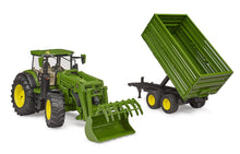 Load image into Gallery viewer, B03155 John Deere 7R 350 4WD Tractor with Loader and Trailer