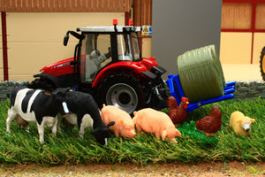 43205 Britains Build Your Farm Set Inc Massey Ferguson Tractor Bale Carrier Cows Pigs Sheep Chickens