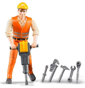 B60020 BRUDER CONTRUCTION WORKER FIGURE AND ACCESSORIES