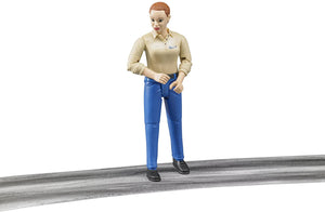 B60408 BRUDER WOMAN FIGURE IN BLUE JEANS