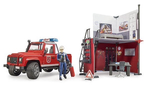 B62701 Bruder Fire Department Set With Land Rover Tractors And Machinery (1:16 Scale)