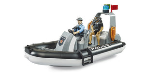 B62733 Bruder Bworld Police boat with rotating beacon light plus 2 figures and accessories