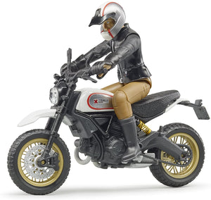 B63051 Bruder Scrambler Ducati Desert Sled With Rider Tractors And Machinery (1:16 Scale)