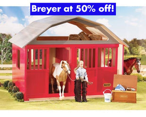 BR307 RED PAINTED WOODEN 2 STALL BARN TRADITIONAL SERIES