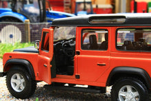 Load image into Gallery viewer, BUR430290 BURAGO 132 SCALE LAND ROVER DEFENDER 110 STATION WAGON IN ORANGE AND BLACK