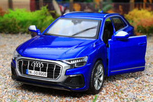 BUR43054 Burago 1:32 Scale Audi SQ8 SUV 4x4 in Metallic Blue