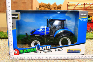 BUR44066AA Burago 1:32 Scale New Holland T7 HD 4WD Tractor