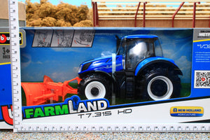 BUR44081 BURAGO 132 Scale New Holland T7.315 Tractor with Front Mounted Blade