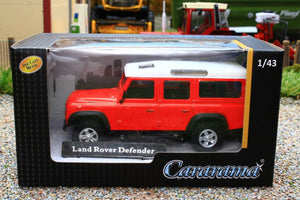 CAR453260 Oxford Diecast Cararama 1:43 Scale Land Rover Defender 110 Station Wagon in Red
