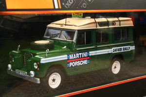 IXORAC387 IXO 1:50 Scale Land Rover Series II 109 Team Porsche Martini Safari Rally 1978 Assistance Truck