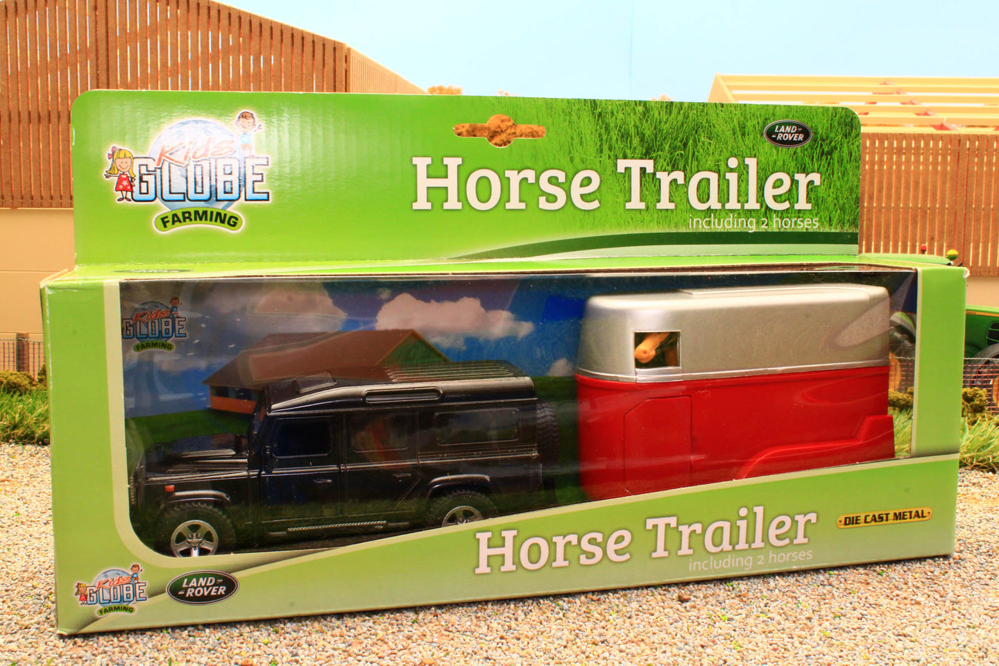 KG1712 KIDS GLOBE LAND ROVER 110 WITH HORSE BOX