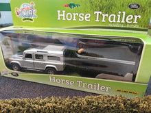 Load image into Gallery viewer, KG1713 Silver Land Rover with a Black Horse Box