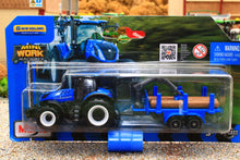 Load image into Gallery viewer, MAI15590NL Maisto 1:64 Scale New Holland T7.315 Tractor with log Trailer