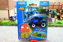 Load image into Gallery viewer, MAI15592N MAISTO 1:64 Scale New Holland Tractor with Playmat and Accessories
