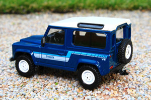 MGT00353L Mini GT 1:64 Scale Land Rover Defender 90 County Station Wagon in Stratos Blue LHD