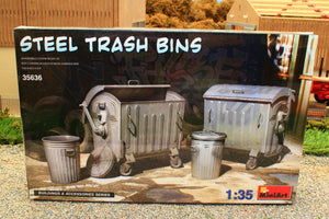 MIA35636 MiniArt 135 Scale Metal Wheelie Bin Set