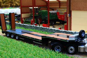 Mm1812-02 Marge Models Nooteboom Semi Low Loader Trailer In Anthracite With Wooden Panel Floor