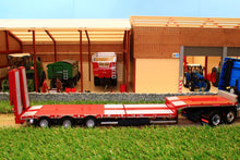 Load image into Gallery viewer, Mm1813-01 Marge Models Nooteboom Semi Low Loader Trailer In Red With Metal Grids Tractors And