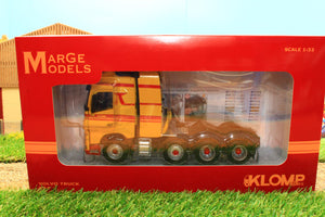 MM1915-03-01 Marge Models 132 Scale Volvo FH16 8 x 4 in Yellow Klomp Livery