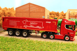 W7657 Wiking Krampe Conveyor Belt Lorry Trailer In Red Tractors And Machinery (1:32 Scale)