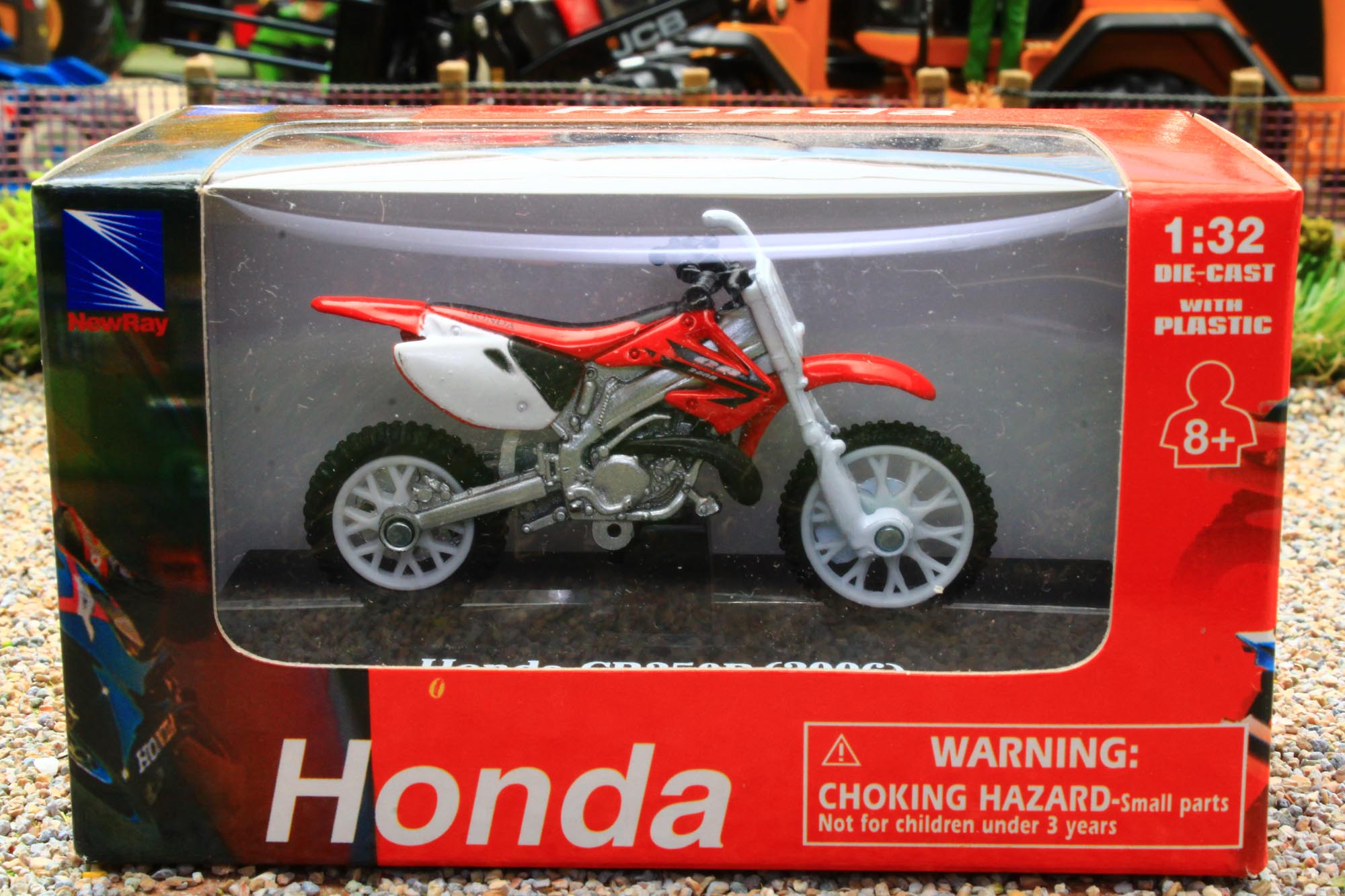 Moto miniature New Ray Honda CR250R 1/32° - Accessoire & Stand sur