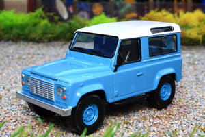 NOV845107 Norev 1:43 Scale Land Rover Defender 90 in Blue & White 1995