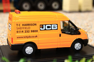  OXFORD DIECAST 1:76 SCALE FORD TRANSIT SWB MEDIUM ROOF VAN WITH JCB LIVERY - SIDE VIEW