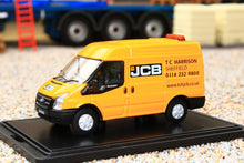 Load image into Gallery viewer,  OXFORD DIECAST 1:76 SCALE FORD TRANSIT SWB MEDIUM ROOF VAN WITH JCB LIVERY