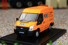 Load image into Gallery viewer,  OXFORD DIECAST 1:76 SCALE FORD TRANSIT SWB MEDIUM ROOF VAN WITH JCB LIVERY
