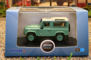 OXF76LRDF007HE OXFORD DIECAST 1:76 SCALE Land Rover Defender 90 SW  Heritage Grasmere Green