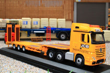 Load image into Gallery viewer, OXFORD DIE CAST 176 SCALE MERCEDES ACTROS LORRY WITH SEMI LOW LOADER