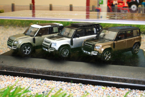 OXF76SET78 Oxford Diecast 1:76 Scale New Land Rover Defender 3 Piece Set 90 100 110X