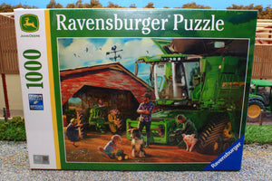 RA16839 Ravensburger John Deere Combine and Vintage Tractor Puzzle 1000pc