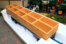 Load image into Gallery viewer, REP010 Replicagri Maupu Flat Bed Trailer in Blue with 10 Potato Boxes