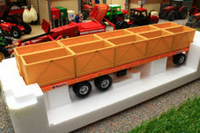 Load image into Gallery viewer, REP237 REPLICAGRI MAUPU FLAT BED TRAILER WITH 10 POTATO BOXES IN SPECIAL EDITION YELLOW