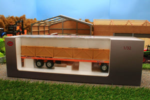 REP237 REPLICAGRI MAUPU FLAT BED TRAILER WITH 10 POTATO BOXES IN SPECIAL EDITION YELLOW
