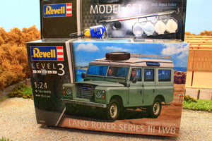 REV07047WP REVELL 1:24 SCALE LAND ROVER SERIES III LWD STATION WAGON KIT WITH GLUE AND PAINTS