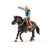 Load image into Gallery viewer, SL41416 Schleich Farm World - Bronco with saddle and riding Cowboy