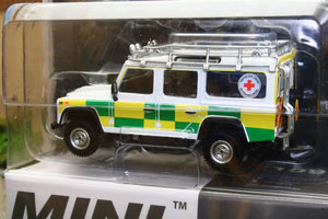 TSMMGT00159MJ MINI GT MODELS 1:64 SCALE LANDROVER DEFENDER 110 BRITISH RED CROSS SEARCH AND RESCUE