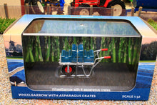 Load image into Gallery viewer, UH6391 Universal Hobbies Wheelbarrow with 4 Asparagus Crates in 1:32 Scale