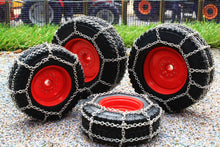 Load image into Gallery viewer, W7391 WIKING WHEEL TYRE AND SNOW CHAIN SET FOR FENDT 828 TRACTOR
