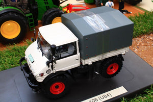 WE1044 Weise Mercedes Benz Unimog 406 (U84) with Canvas Load Bed Cover - elevated front left side view