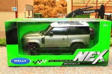 Load image into Gallery viewer, WEL24110G Welly 1:24 Scale New Land Rover Defender 90 2020 in Green and White