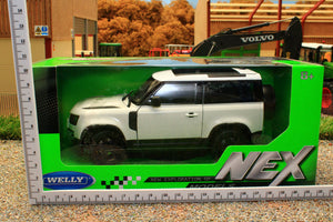 WEL24110W Welly 1:24 Scale New Land Rover Defender 90 2020 in white