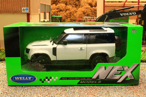 WEL24110W Welly 1:24 Scale New Land Rover Defender 90 2020 in white