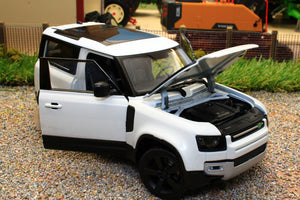 WEL24110W Welly 1:24 Scale New Land Rover Defender 90 2020 in white