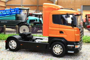 WEL32625O WELLY 132 SCALE SCANIA 4470 4X2 LORRY IN METALLIC ORANGE