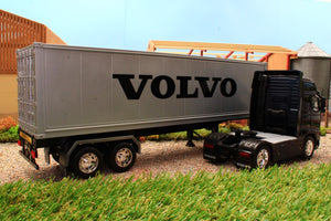 WEL32631 Welly Volvo Fh12 4x2 Lorry In Very Dark Blue With Grey Box Wagon Trailer