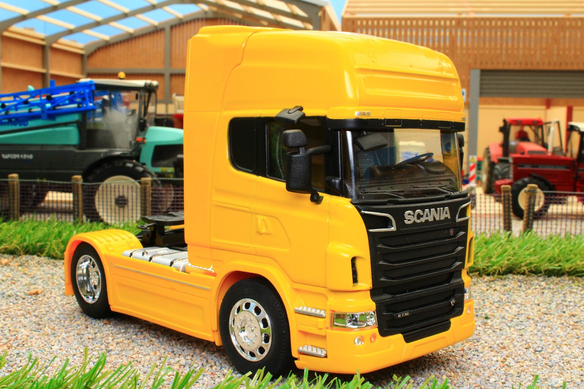 WEL32670SY WELLY 132 SCALE SCANIA R730 V8 4X2 LORRY IN YELLOW