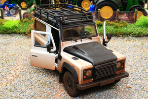WWEL22498SP Weathered Welly 1:24 Scale Land Rover Defender 90 in White with roof rack and snorkel